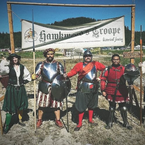 Armed and armored mercenaries