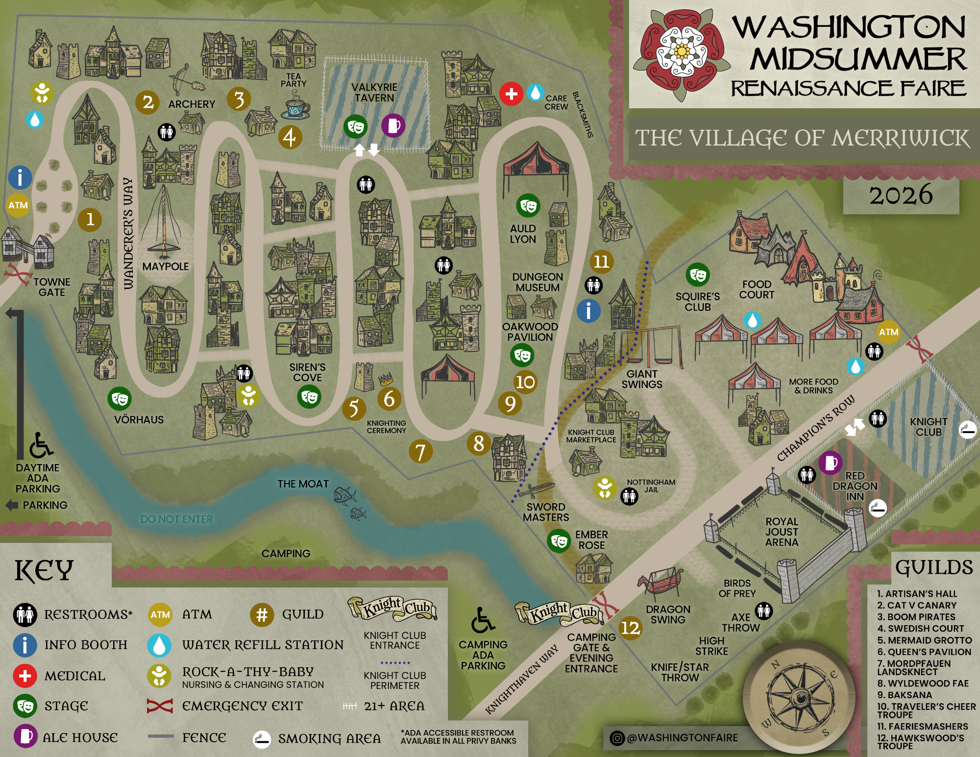 WMRF Map 2026 V6x Map of the Washington Midsummer Renaissance Faire